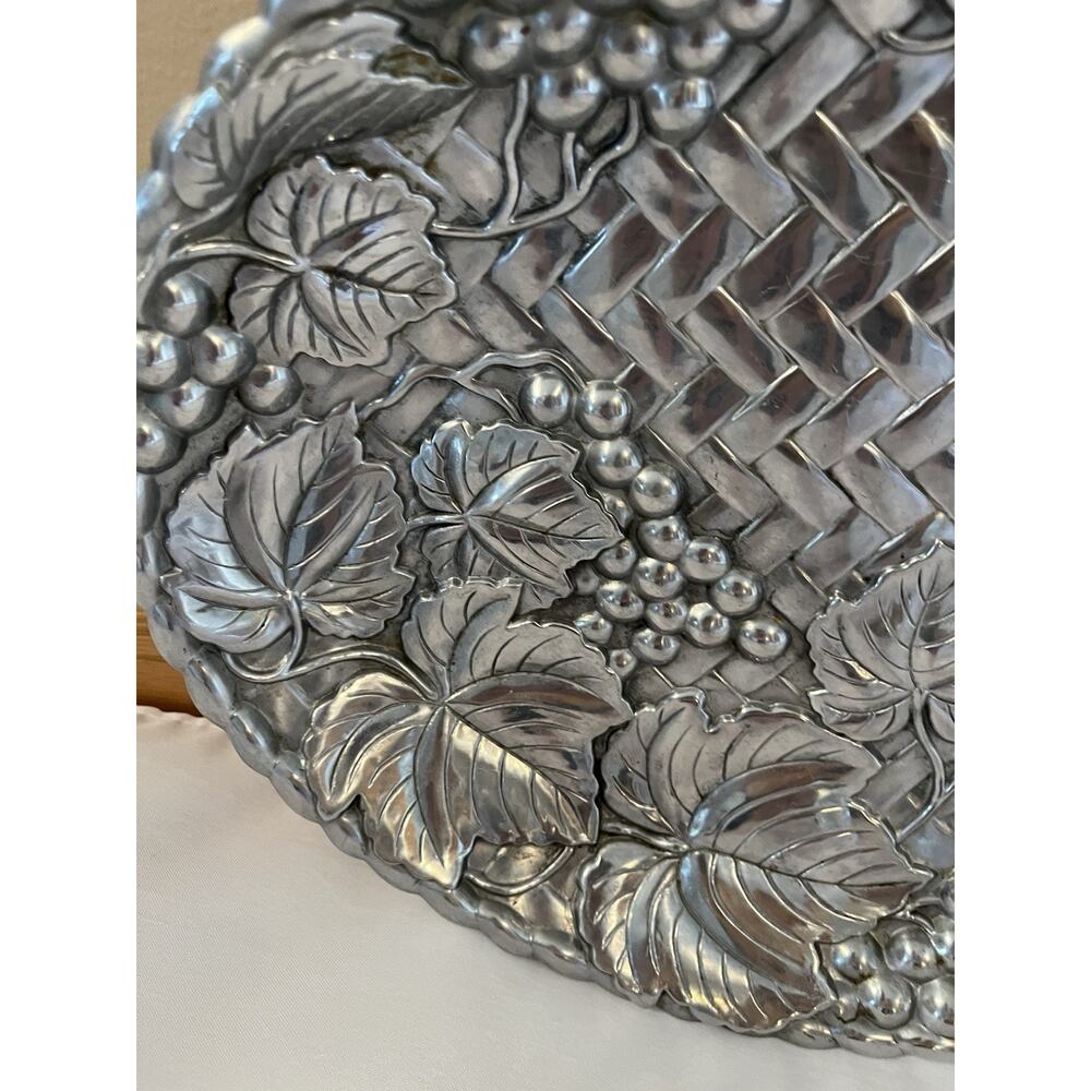 Lenox Oval Serving Silver Metal Tray - Picture 2 of 4